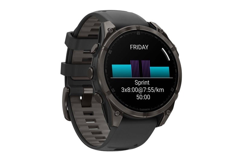 Garmin Fenix 8 AMOLED Sapphire Smart Sports Watch (Carbon Grey DLC Titanium with Carousel 2