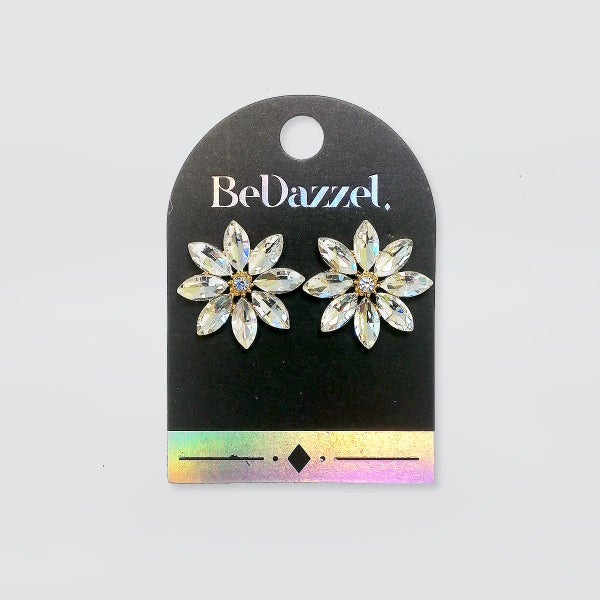 Bedazzel 'Crystal Flower' Earrings Carousel 1