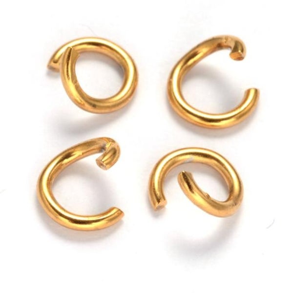 JUST 2 LEFT! 5mm 50pc 18k Open Gold Plated Jump Rings Carousel 1