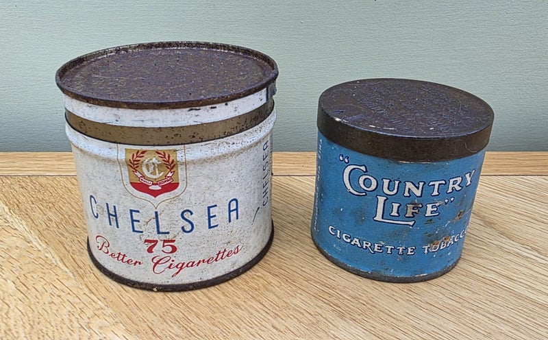 2 x Vintage Round Cigarette Tobacco Advertising Tins. Carousel 1