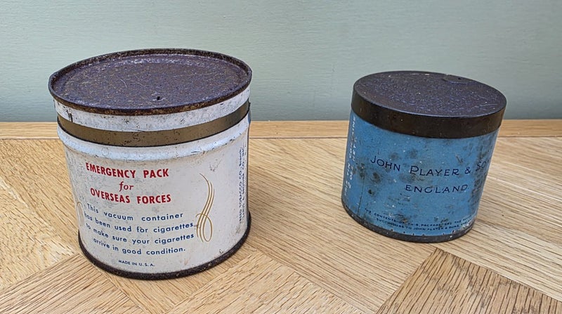 2 x Vintage Round Cigarette Tobacco Advertising Tins. Carousel 2