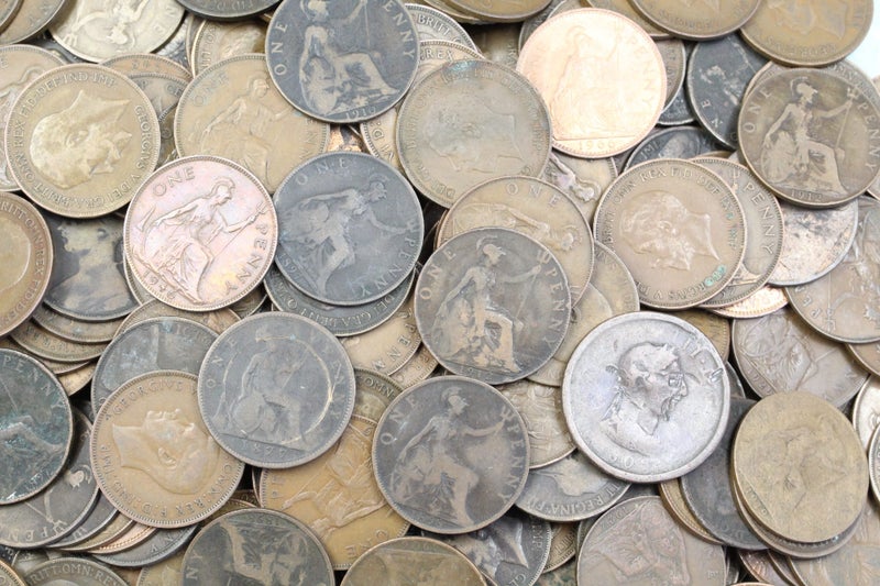 UK / GREAT BRITAIN PENNY COINS 2.5 KG UNSORTED AVERAGE OR BETTER CONDITION Carousel 2