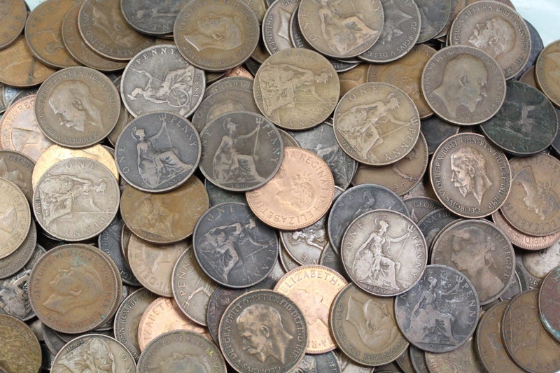 UK / GREAT BRITAIN PENNY COINS 2.5 KG UNSORTED AVERAGE OR BETTER CONDITION Carousel 2