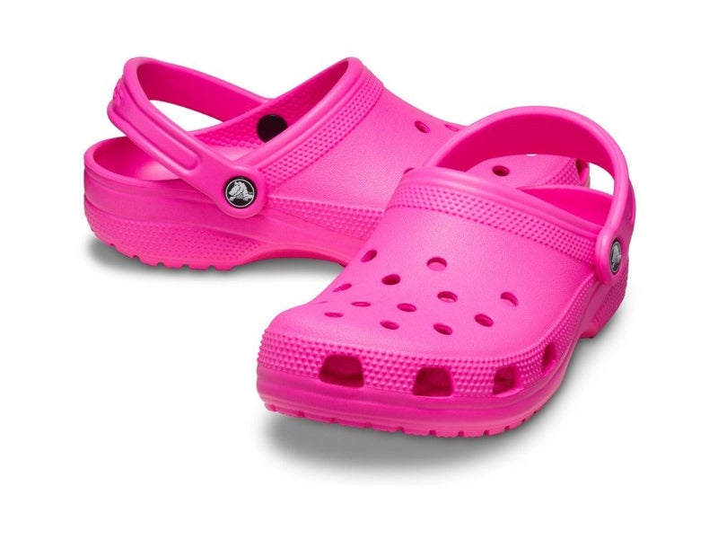 Crocs Junior sizing. J1 to J6 in moss, bone, blue, pink or lavender Carousel 5