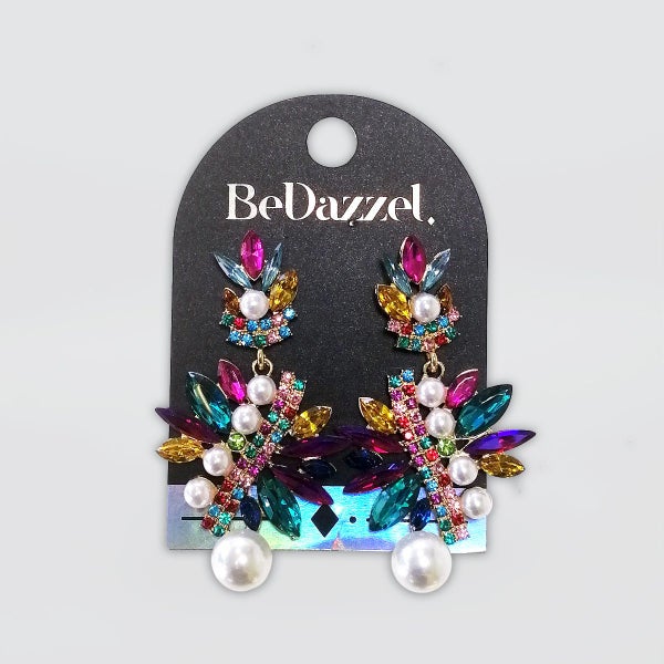 Bedazzel 'Diamante Band Multicoloured' Earrings Carousel 1