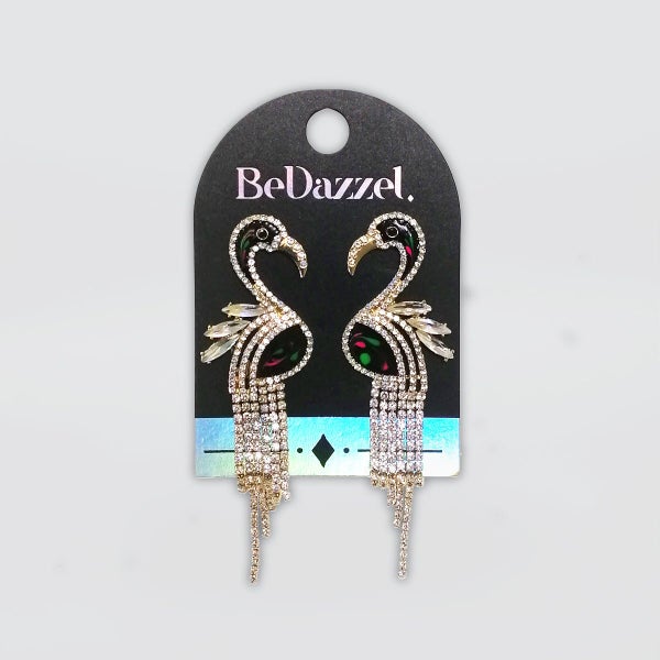Bedazzel 'Crystal Flamingo' Earrings Carousel 1
