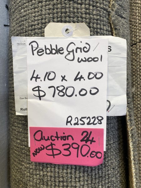 Auction 24- 4.10 x 4.00 metres Woolen loop pile carpet. Carousel 1