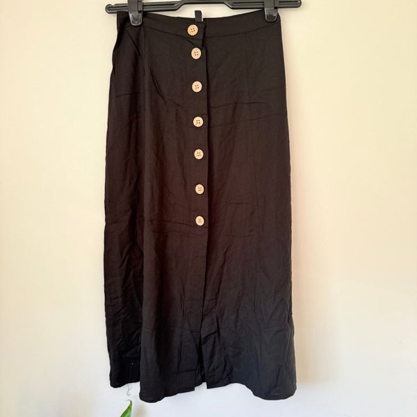 H&M Size 4 Black Maxi Skirt Carousel 1