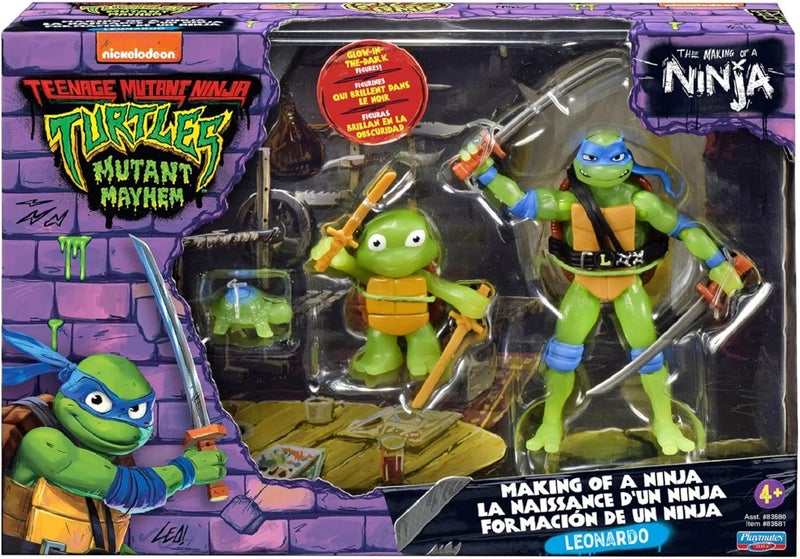 Teenage Mutant Ninja Turtles Movie "Making Of" Turtle Set - 3 Figures -LEONARDO Carousel 1