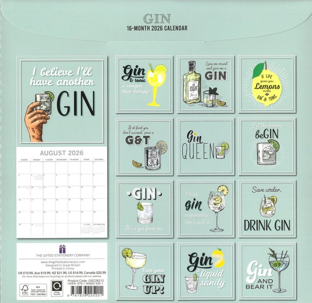 2026 Wall Calendar Gin Carousel 2