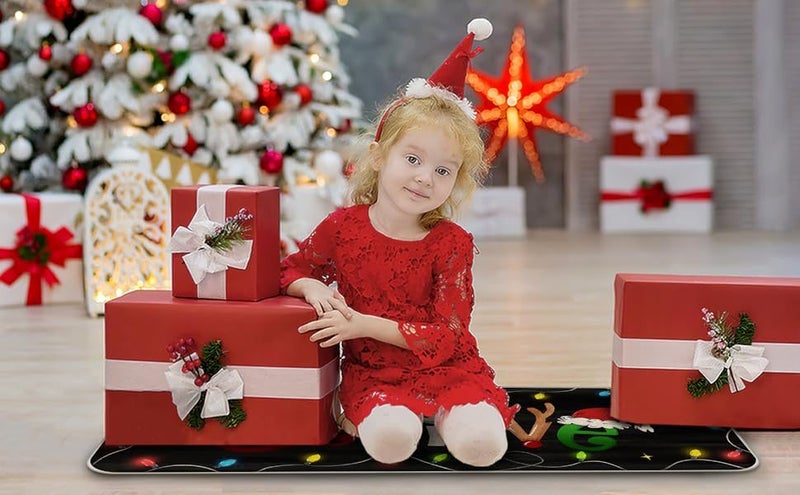 Merry Christmas Kitchen Rugs Set of 2 Xmas Mats Decor Funny Holiday Floor Door Carousel 1