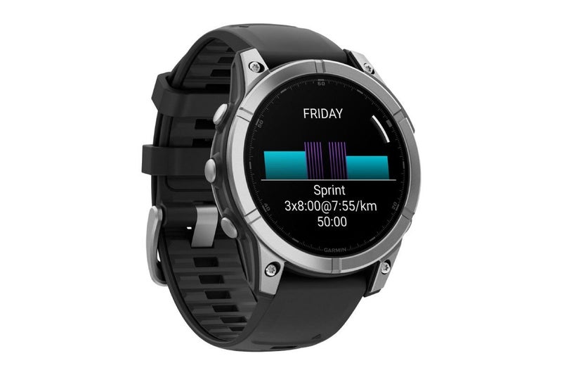 Garmin Fenix E Smart Sports Watch (Stainless Steel/Black Band, 47mm) Carousel 2