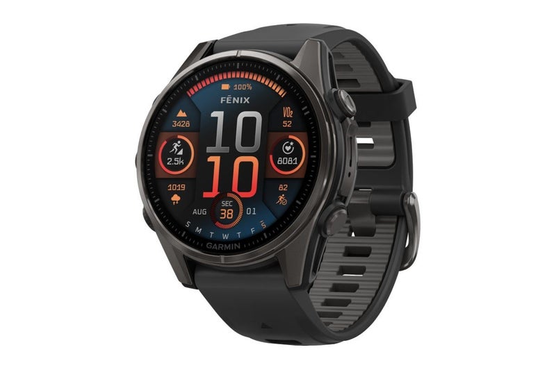 Garmin Fenix 8 Sapphire DLC Titanium Smart Sports Watch (Carbon Grey with Carousel 1