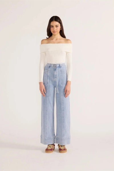 Minkpink Zoe Off-Shoulder Knit Top – Off-White – Size L – BNWT64523464033281112