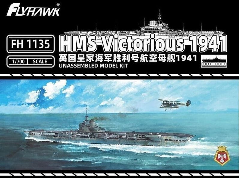 FlyHawk 1/700 Scale HMS Victorious (1941) Aircraft Carrier FH1135 Plastic Mod... Carousel 1