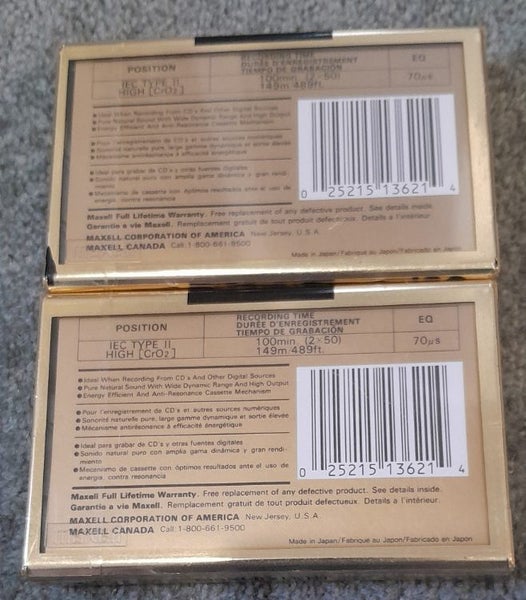 2 x Maxell XLII 100 min (Type II) Blank Audio Cassette Tapes -Japan new/sealed Carousel 2