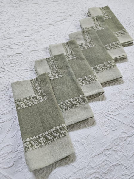 Sage Green Damask Napkins x 6 Carousel 6