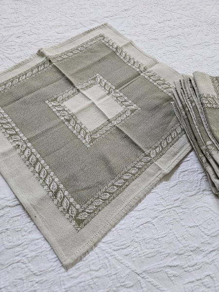 Sage Green Damask Napkins x 6 Carousel 2