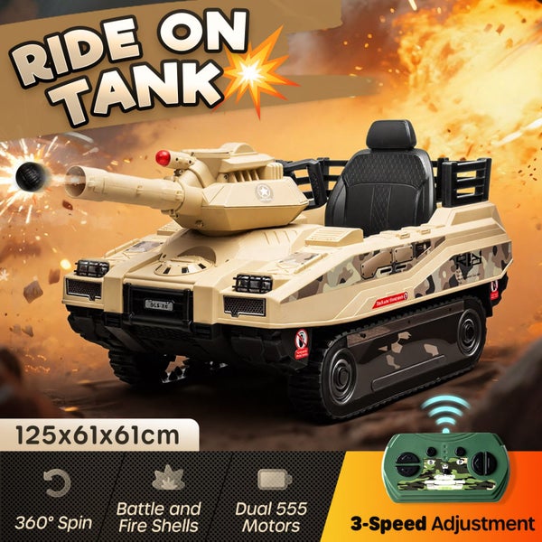 Electric Ride On Car Vehicle Toy Off Road Military Army Tank Remote Carousel 1