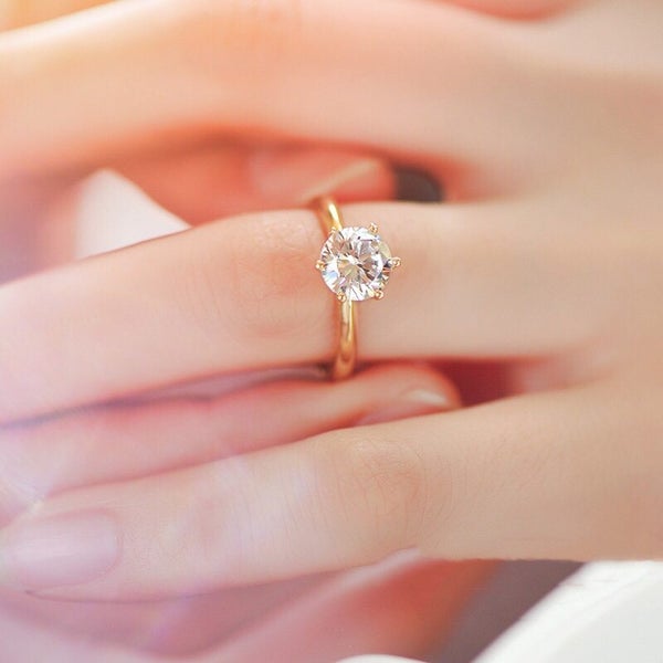 1.2ct Moissanite Engagement Ring SOLID 14K YELLOW GOLD Diamond Ring AU585 Stamp64668522762627112