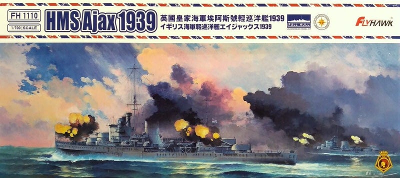 FlyHawk 1/700 Scale British Light Cruiser HMS Ajax 1939 Plastic Model Kit FH111064521446400769110