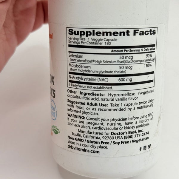 Doctor's Best NAC Detox Regulators - 180 Veggie Caps Carousel 2