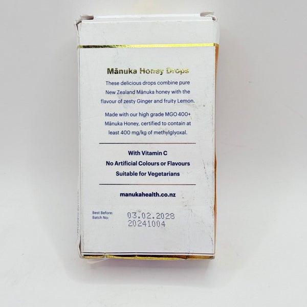 Manuka Health Honey Drops - Ginger & Lemon Flavour - MGO 400+ Carousel 2