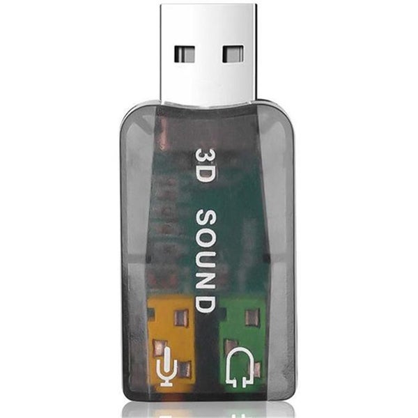 5.1 USB to 3.5mm Mic Headphone Jack 3D PC Sound Audio Adapter Stereo Headset for Carousel 2