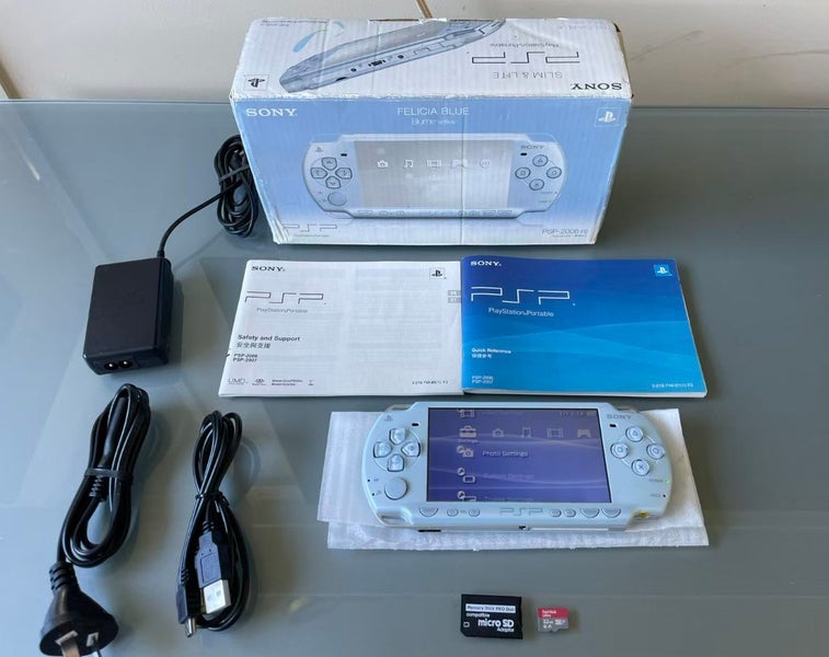 Rare Boxed PSP2000 Felicia Blue with 6.60 PRO-C 32G MS In Original kits Carousel 1