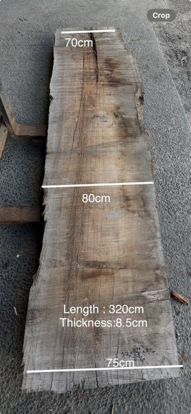 Solid 320 cm Rata Slab – 320 × 80/70 × 8.5cm (~190 kg)64527241736323110