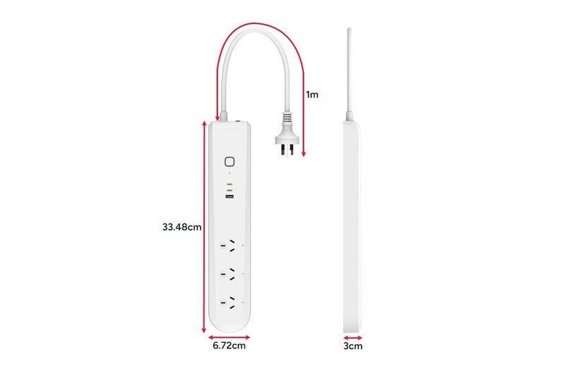 Kogan SmarterHome™ 30W PD Smart Power Board with Energy Metre (3 Outlets & 2 Carousel 9