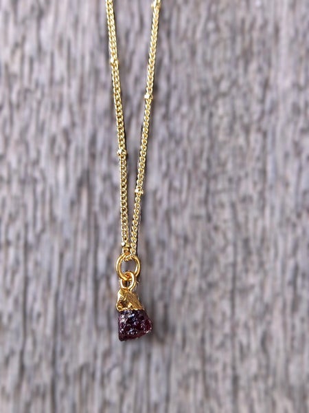 Birthstone Necklace, Gemstone Necklace, Garnet January Birthstone Necklace Carousel 1
