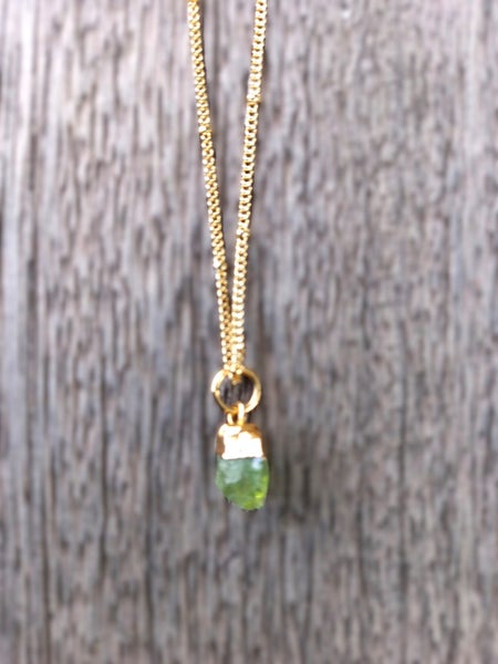 Birthstone Necklace, Gemstone Necklace, August Peridot Birthstone Necklace Carousel 1