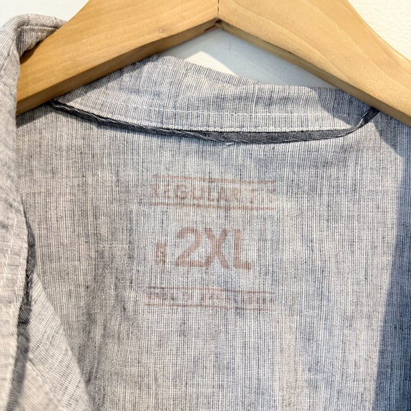 Light Grey Chambray Linen Shirt Size 2XL Carousel 2