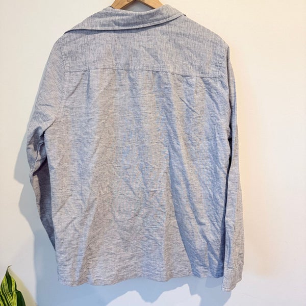 Light Grey Chambray Linen Shirt Size 2XL Carousel 6