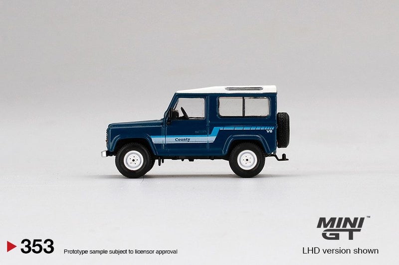 Mini GT Land Rover Defender 90 County Wagon Stratos Blue Carousel 4