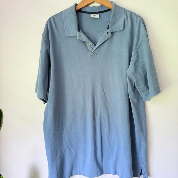 Columbia Size L Light Blue Textured Polo Shirt Carousel 1