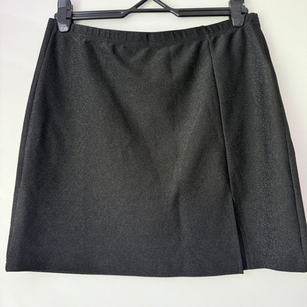 Shein Bae Size XL Dark Gray Pleated-Front Mini Skirt Carousel 1