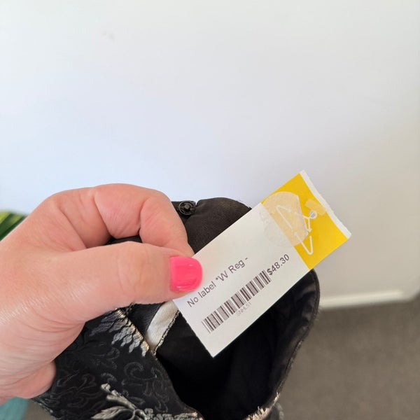 Unknown Brand Size U/Arm 39cm Black Silver Floral Brocade Cheongsam Dress Carousel 8