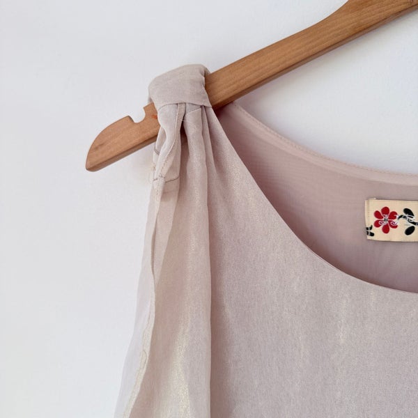 J J Park M/L Tiered Sleeveless Dress Tie-Shoulder Details Carousel 2