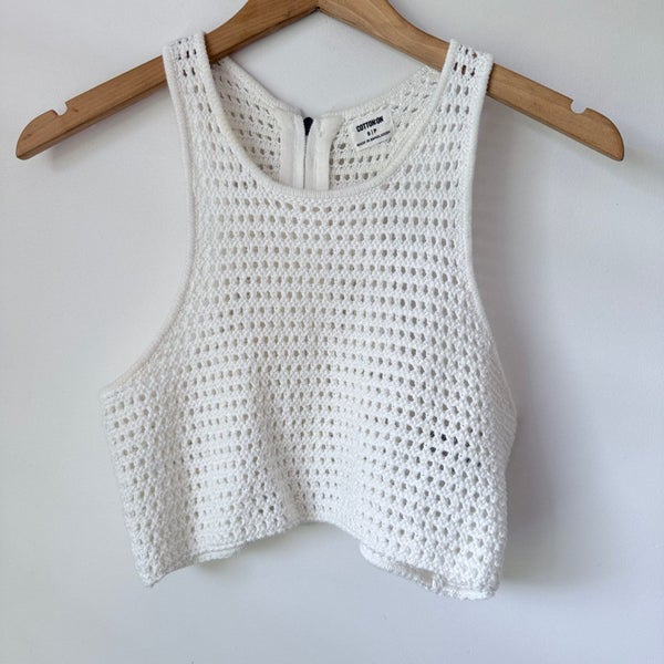 Cotton On S White Crochet Mini Tank Top Carousel 1
