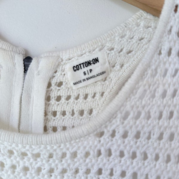 Cotton On S White Crochet Mini Tank Top Carousel 2