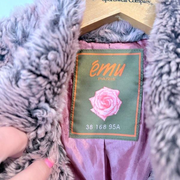 Emu Paris Size U/Arm 49cm Pink Gray Faux Fur Jacket Carousel 2
