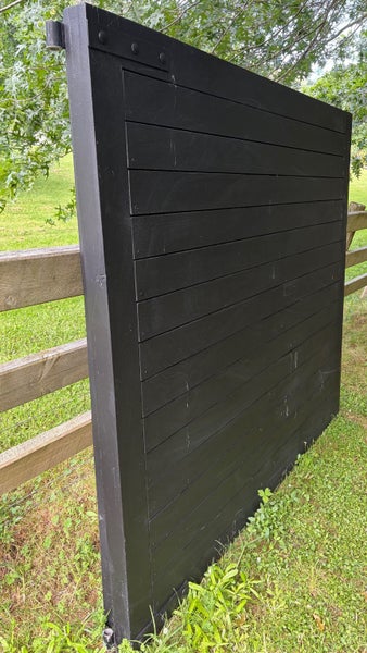 Driveway Gates Wood Black (Pair)64607039974914111