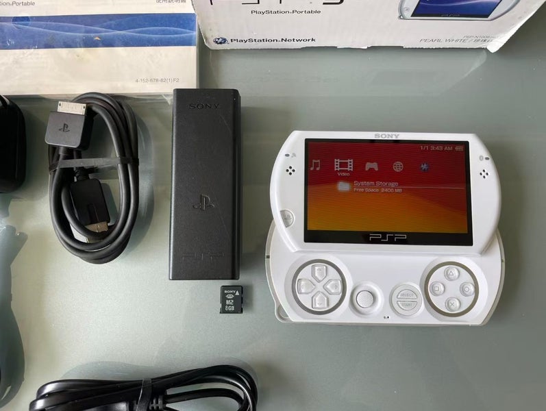Boxed Pearl White PSP GO PSPgo 16G + 8G Memory in 6.60Pro-C With Full Kit MINT Carousel 2