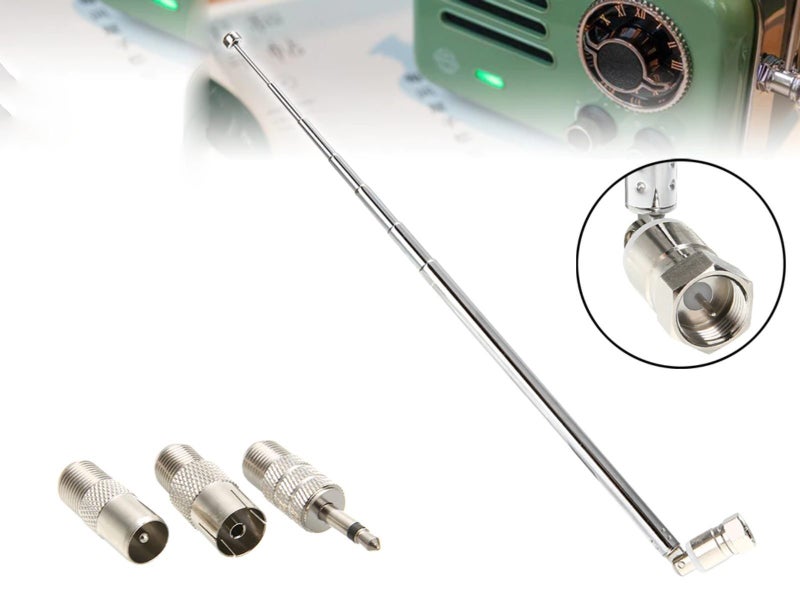 FM Telescopic Antenna 75 Ohm Radio Tuner Reception Carousel 9