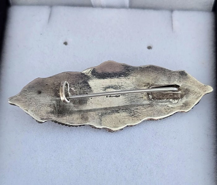 Art Nouveau sterling silver and rose gold brooch Carousel 3