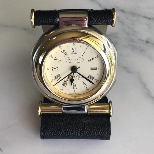 ** :: DALVEY SCOTTISH TRAVEL POCKET CLOCK :: GOLD PLATE TRIM :: $$72-50 ::64528985199490110