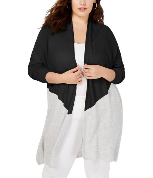 I.N.C Womens Colorblocked Cardigan Sweater Carousel 1