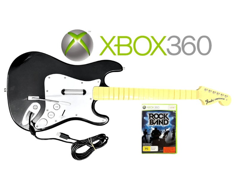 ROCK BAND Fender Stratocaster Guitar + RockBand Game (Xbox 360) Carousel 1